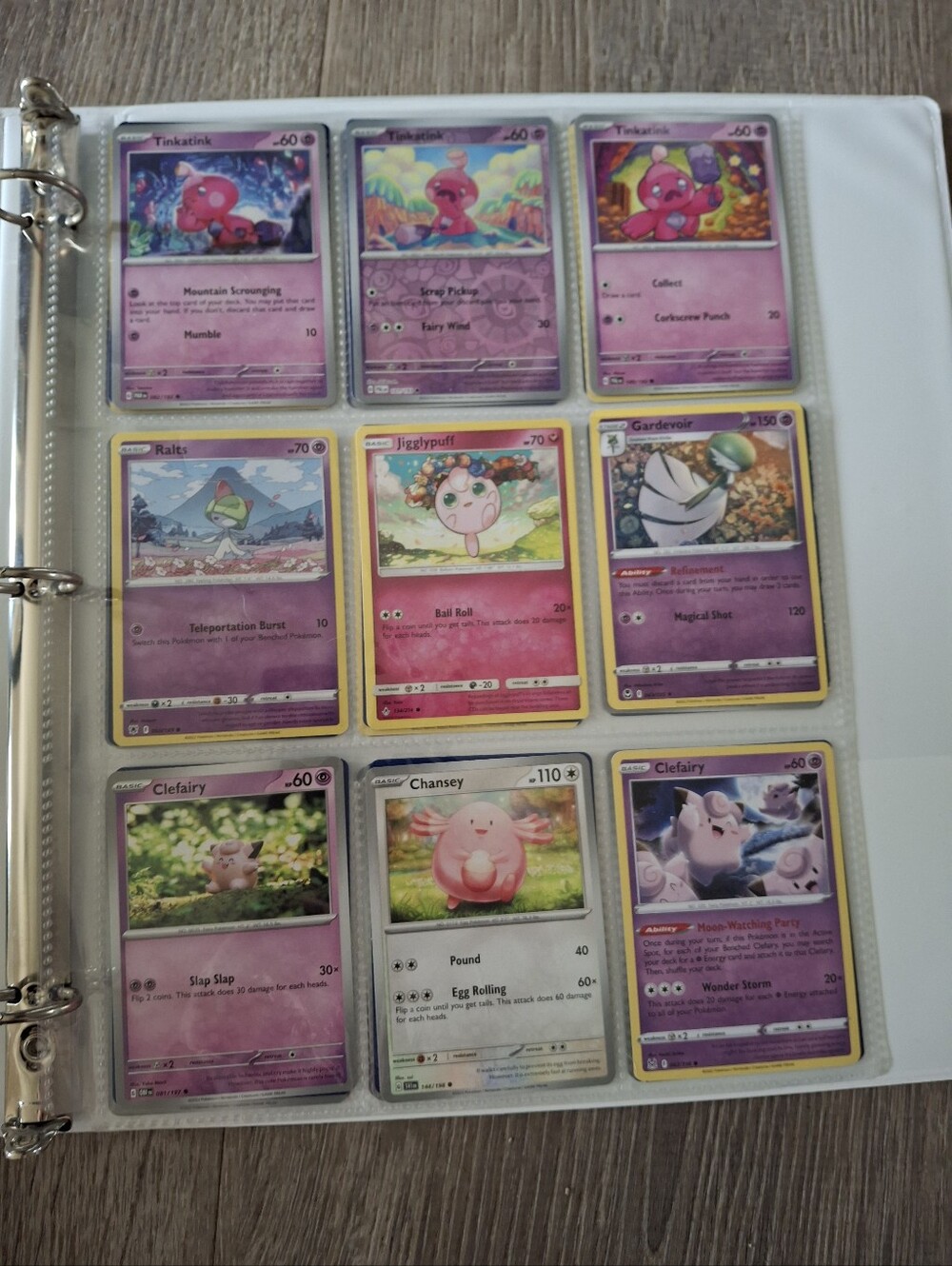 pokemon pink themed trading cards lot and pink binder Cute Kawaii